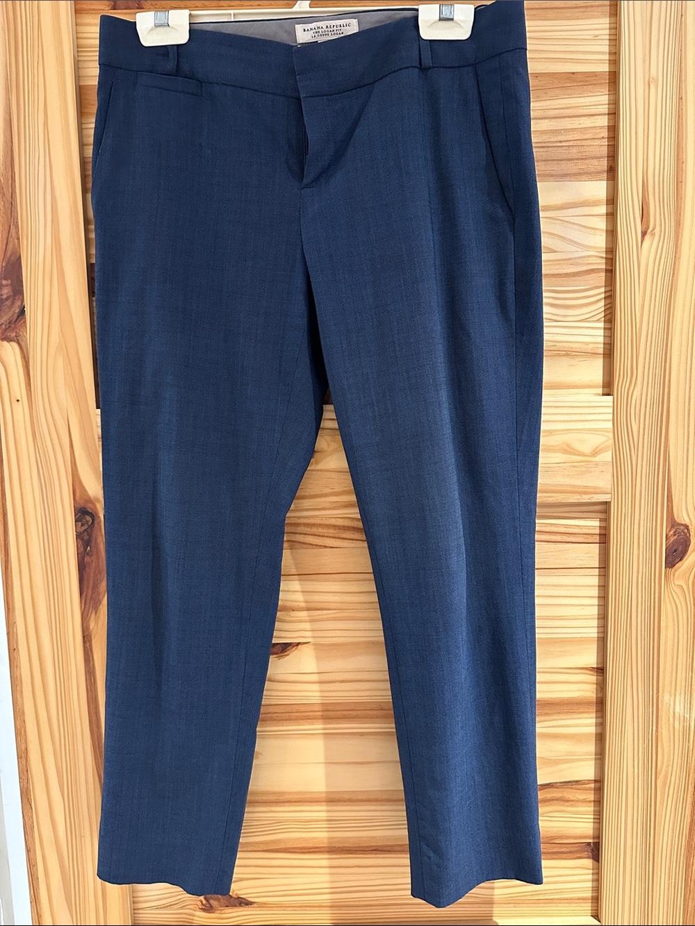 Banana Republic Logan Fit Blue Tailored Dress Trousers